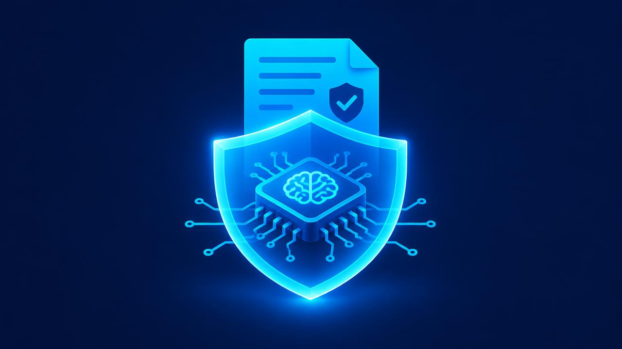 Shield and policy document protecting an AI chip